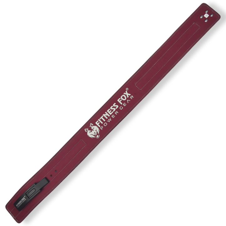 Heavy-duty 13mm lever belt with burgundy suede leather for powerlifting and training