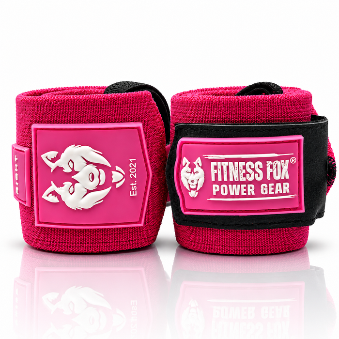 25" Wrist Wraps (Pink with White)