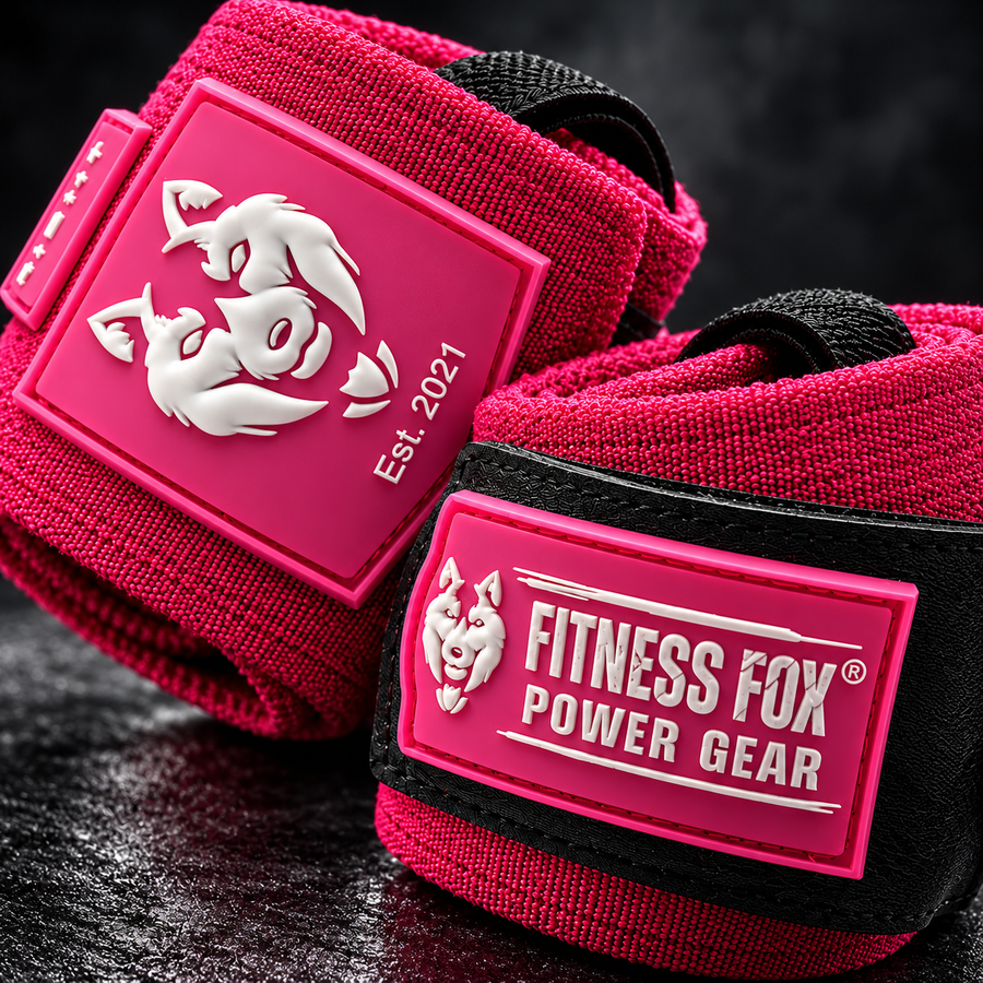 25" Wrist Wraps (Pink with White)