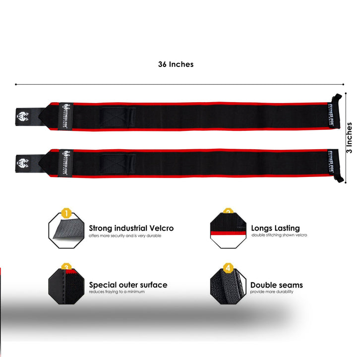 durable 36 inch super heavy duty wrist wraps pair for advanced weight training