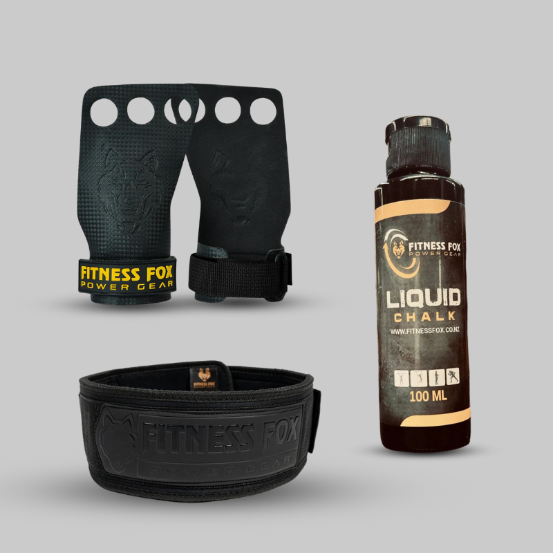 Quicklocking Nylon Belt + Gym Hand Grips + Chalk Bundles