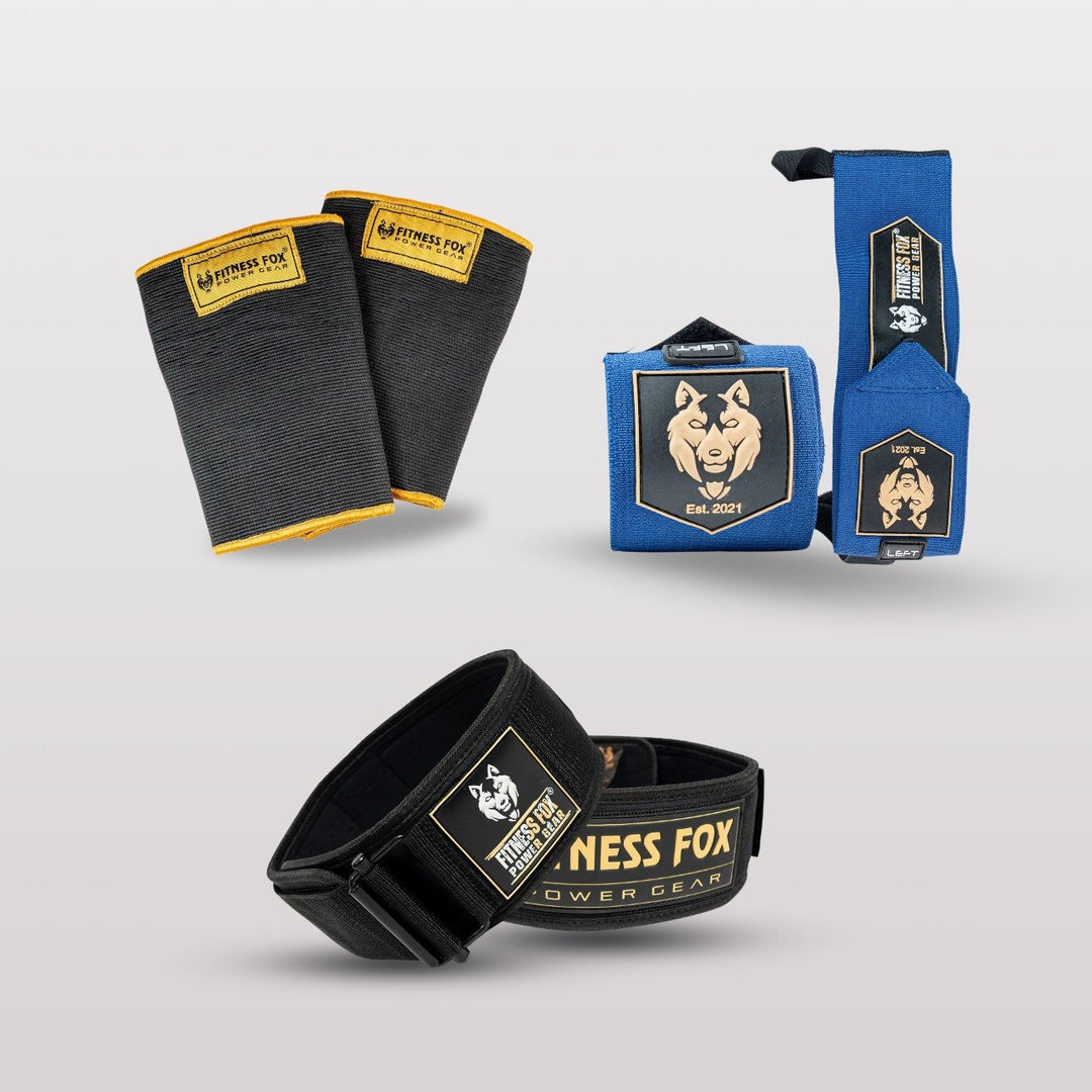 Belt + Wrist Wrap + Knee Sleeves