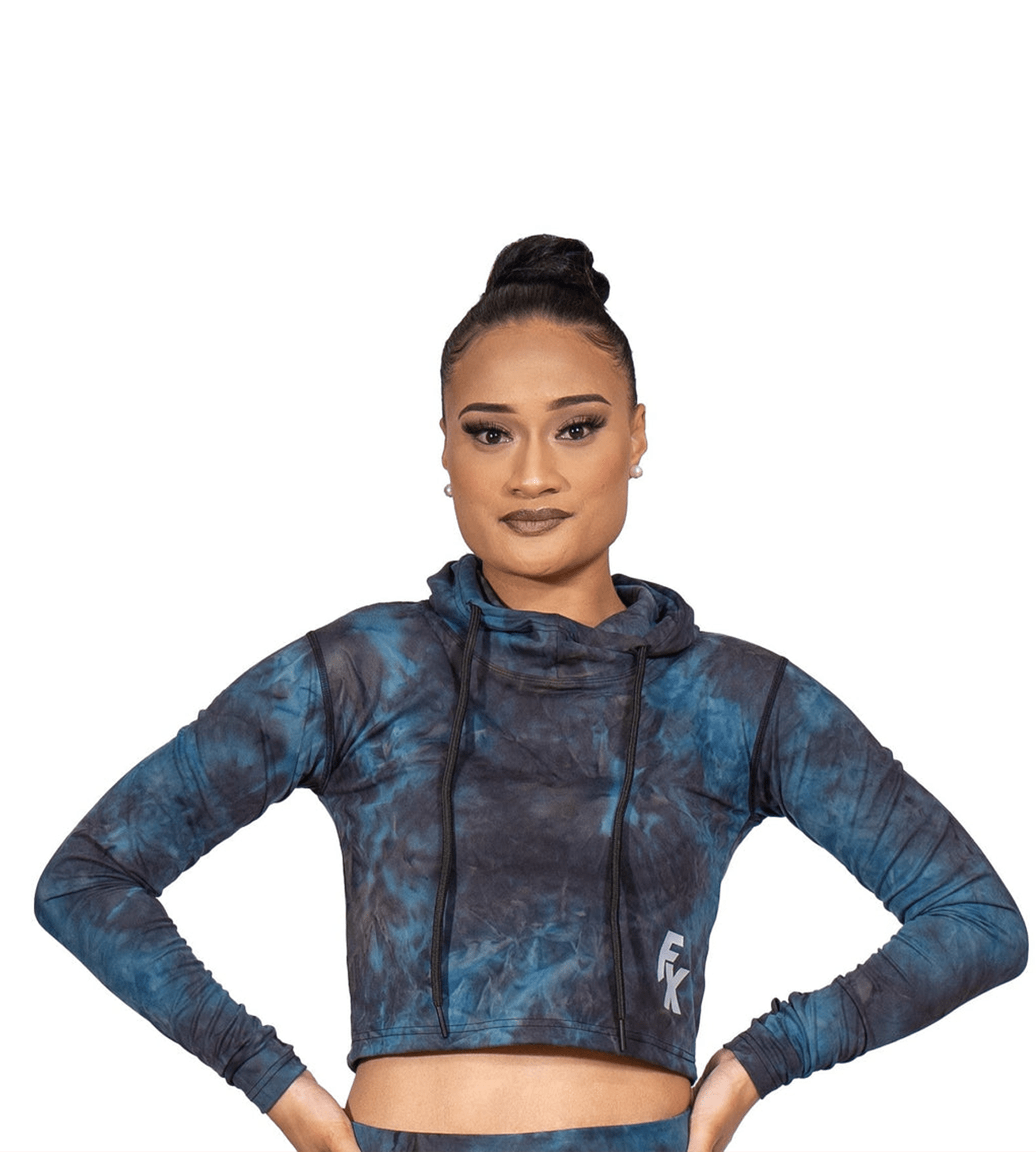Blue Tie Dye Crop Hoodie with Thumb hole (Limted Edition