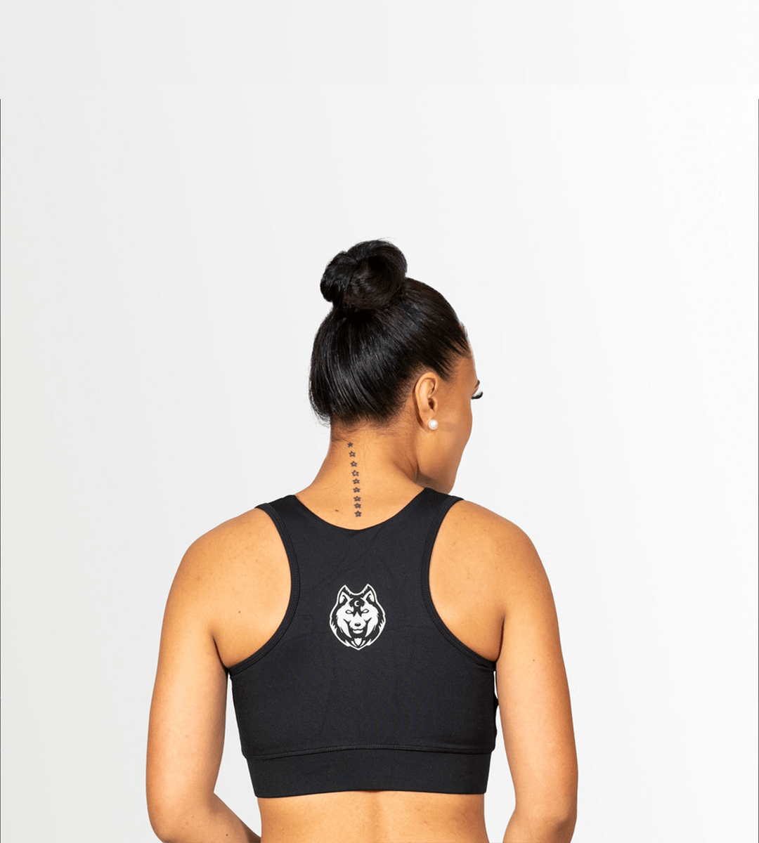 Black Hi Impact Crop with Front Zip