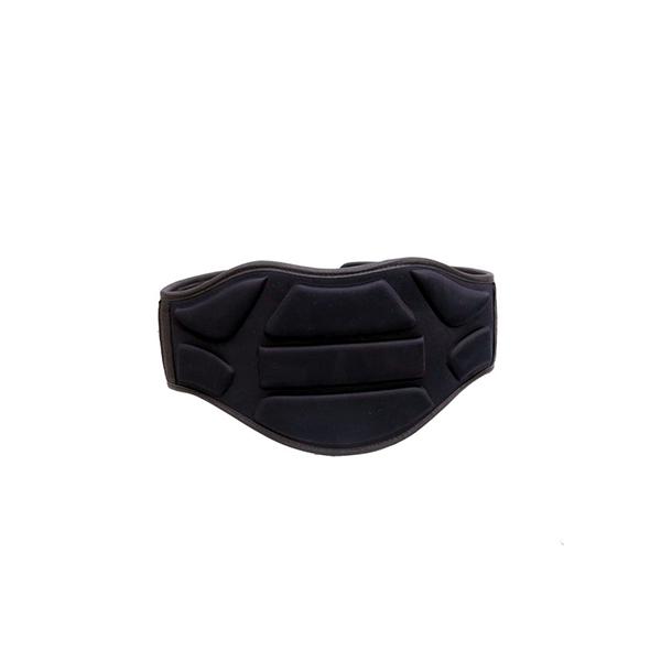 Fitness Fox 8-inch Dark Blue Omabsing weight lifting belt — front view with hook-and-loop closure
