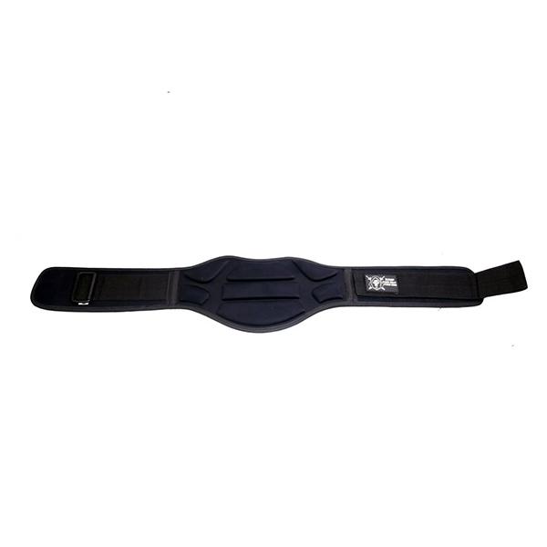 Flat lay — Fitness Fox 8-inch Dark Blue Omabsing weight lifting belt for gym training