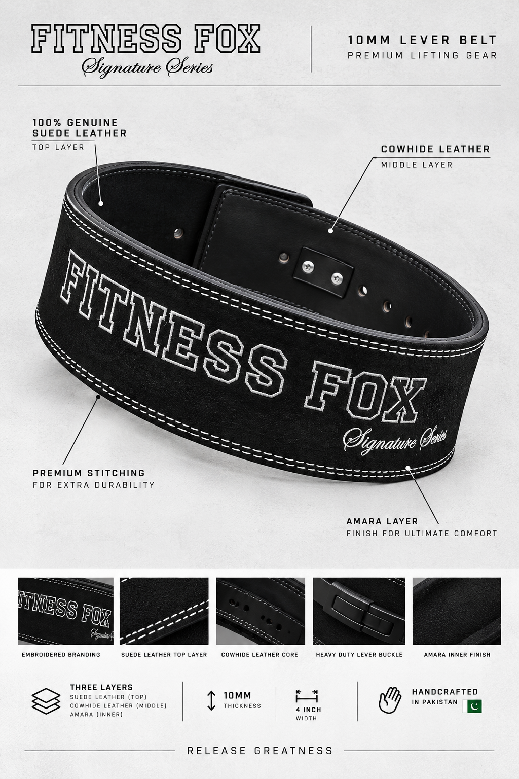 10MM Suede Lever Belt (Black & White) – Signature Series