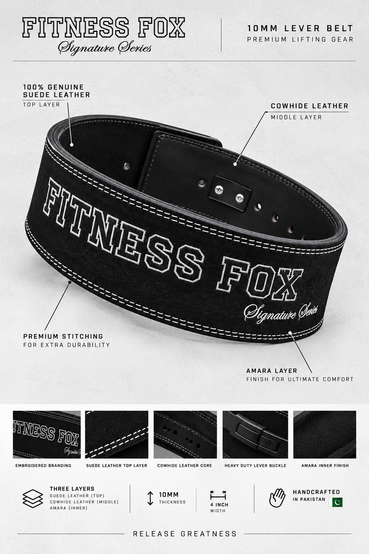 10MM Suede Lever Belt (Black & White) – Signature Series