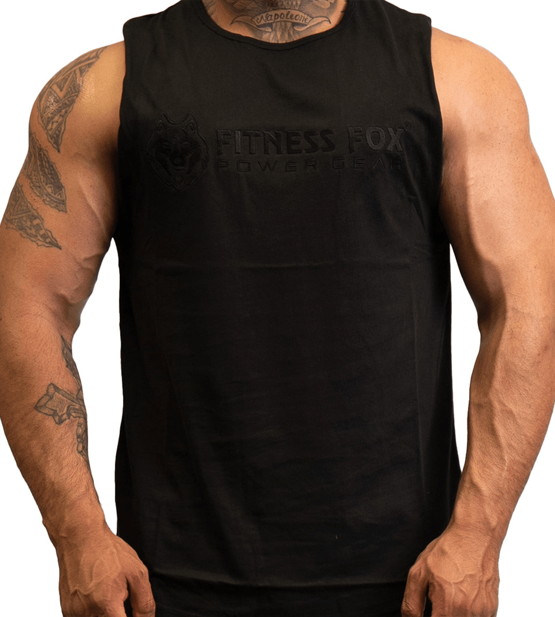 FitnessFox Black Muscle Tank