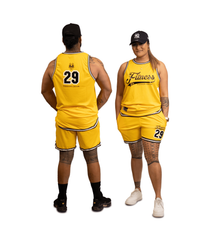 Mesh Basketball Muscle Tank top -Yellow