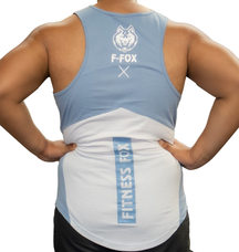 White-Indigo Gym Cotton Training Singlet