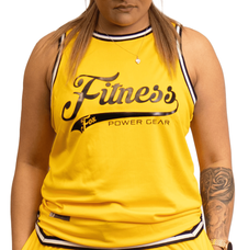 Mesh Basketball Muscle Tank top -Yellow