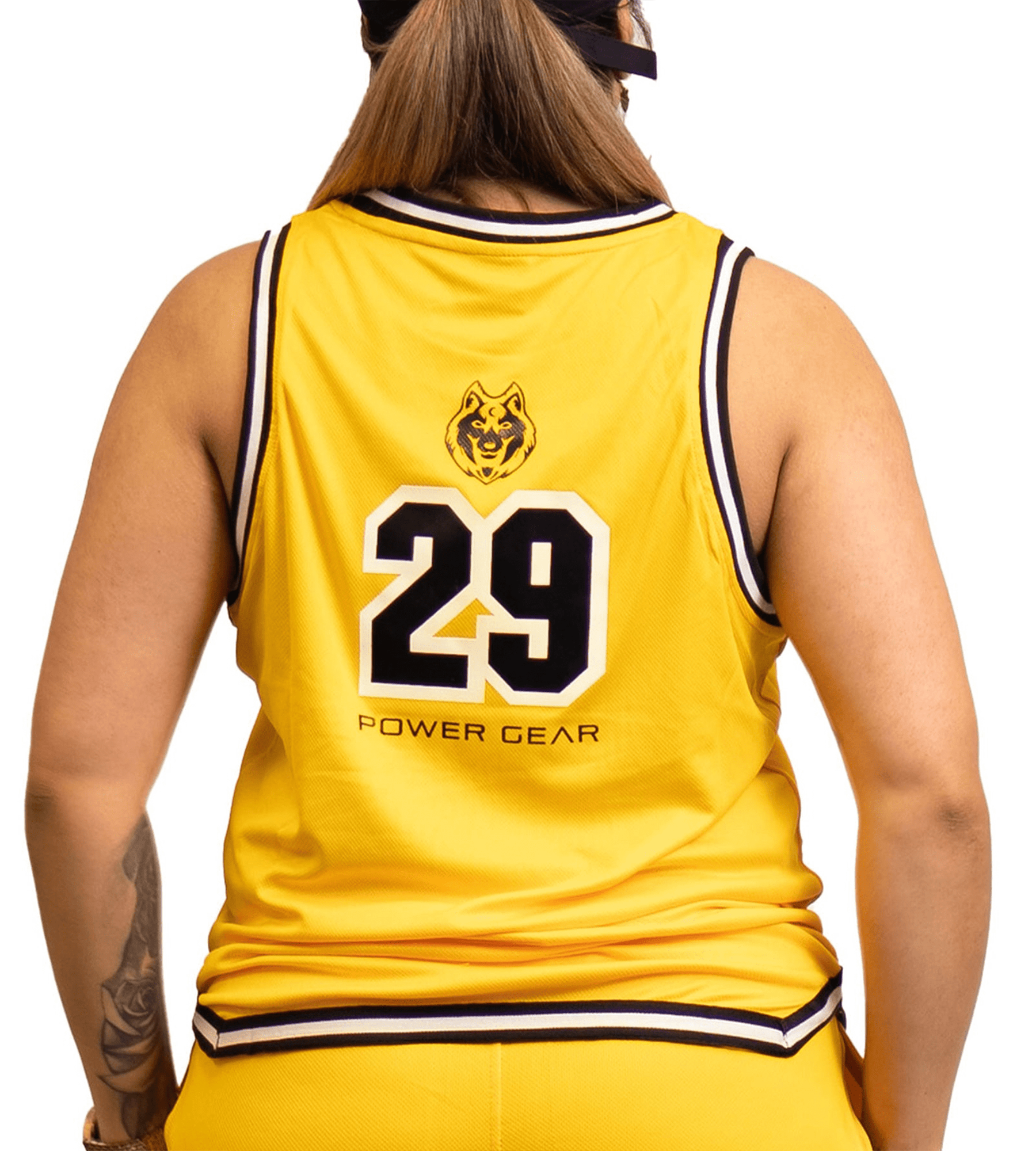 Mesh Basketball Muscle Tank top -Yellow