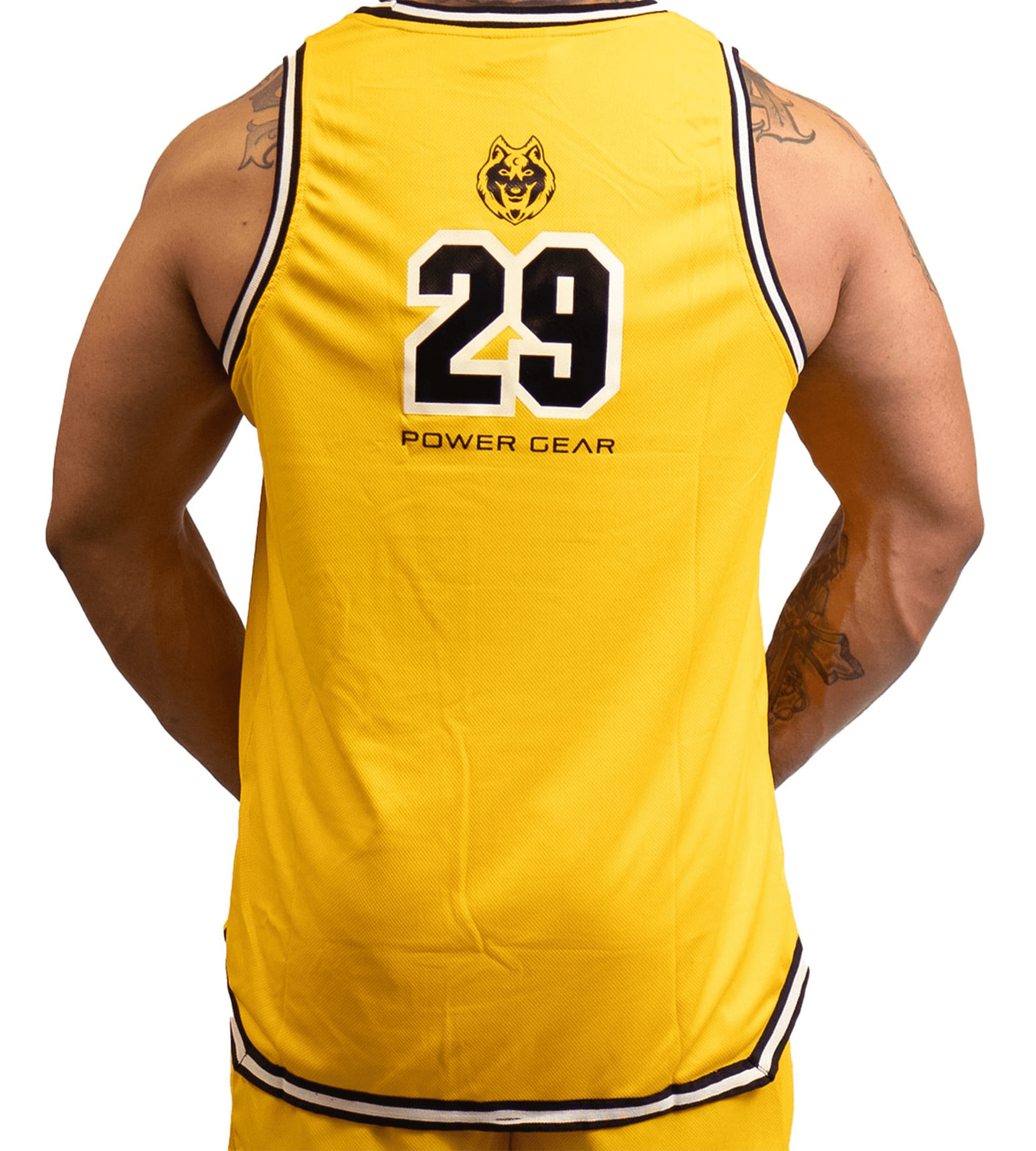 Mesh Basketball Muscle Tank top -Yellow