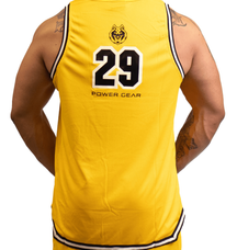Mesh Basketball Muscle Tank top -Yellow