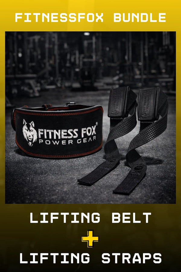 Black Leather belt + black lifting strap