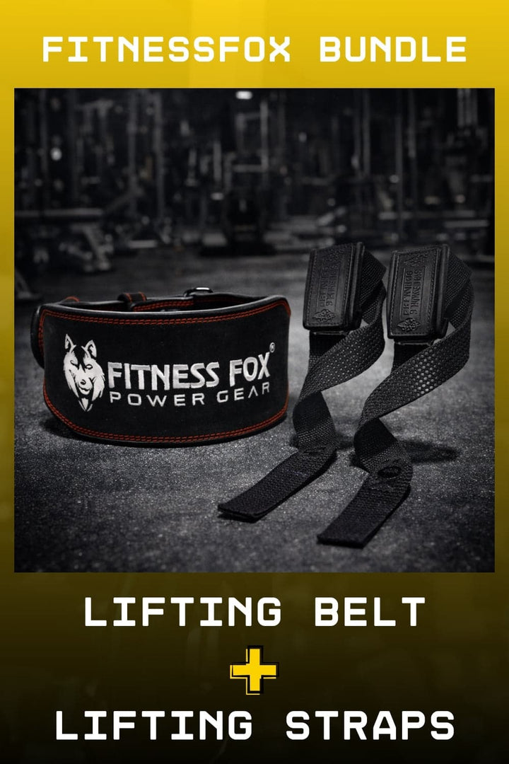 Black Leather belt + black lifting strap