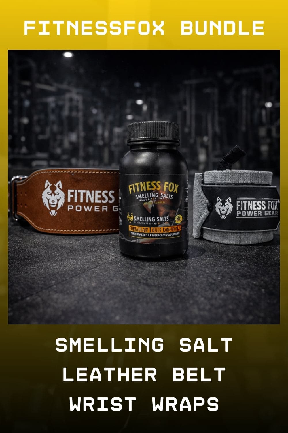 Smelling Salt + Lever Belt + Grey Wrist Wrap Bundle