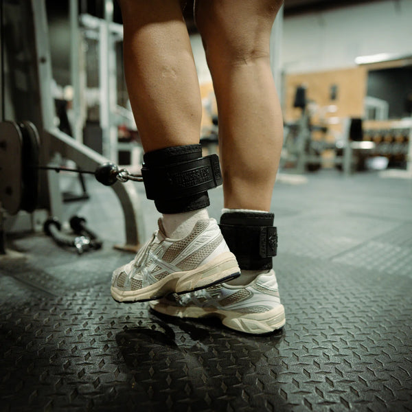 Leather Cable Ankle Straps For Cable Machine ( Black edition) ( Sold as a pair)