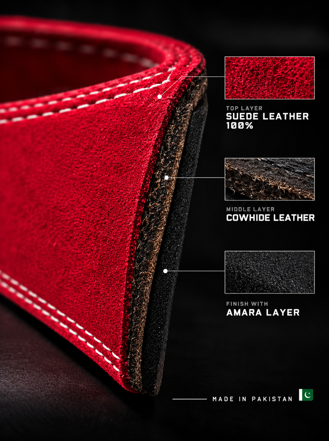 10MM Suede Lever Belt (Fiery Rose)