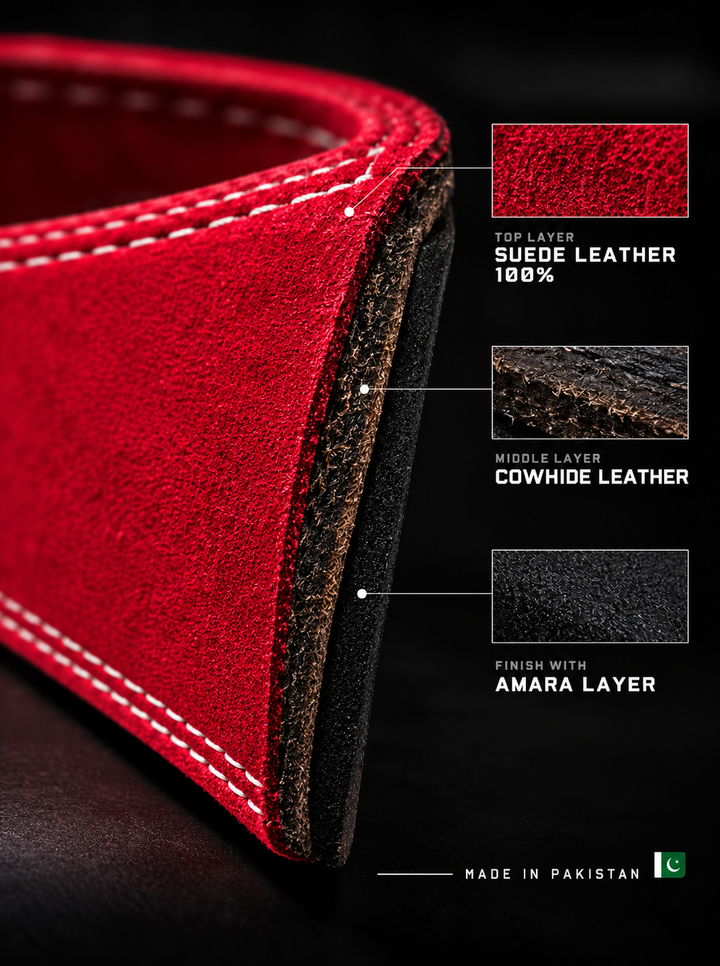 10MM Suede Lever Belt (Fiery Rose)