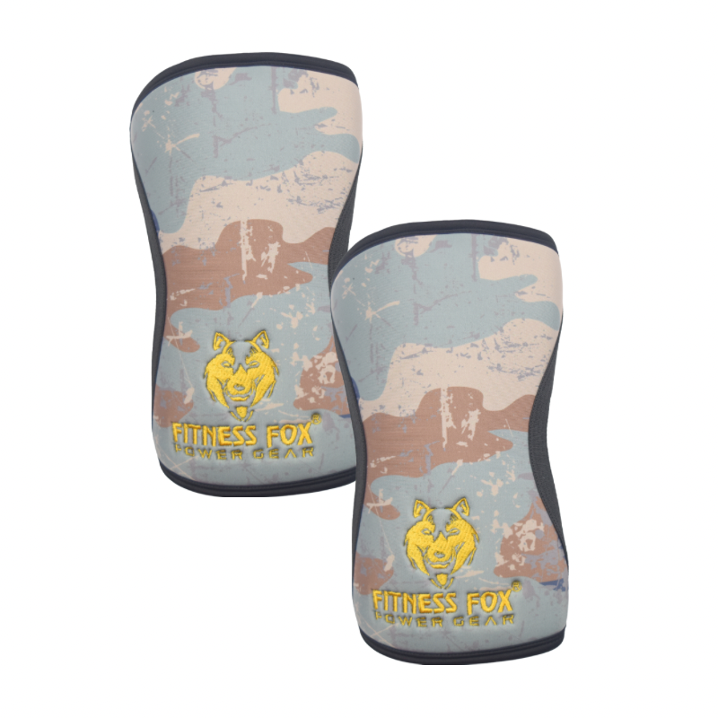 Fitnessfox 7MM Knee Sleeves(CAMO)(PAIR)( GOLD LIMITED EDITION)
