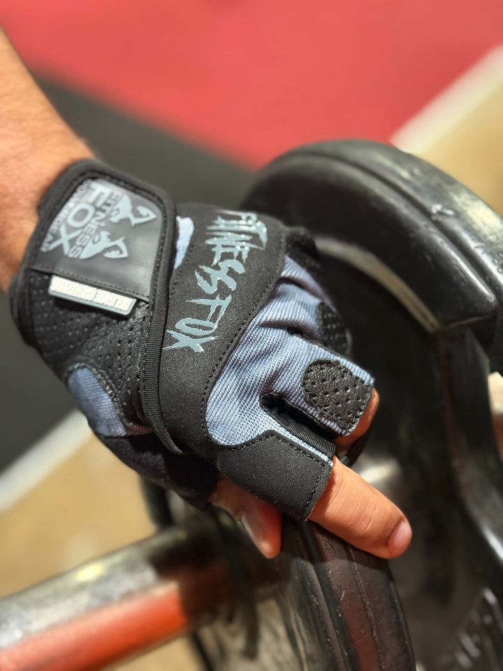 FitnessFox Premium Leather Fitness Gloves – Non-Slip Foam Padded Grip