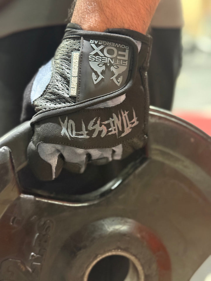 FitnessFox Premium Leather Fitness Gloves – Non-Slip Foam Padded Grip