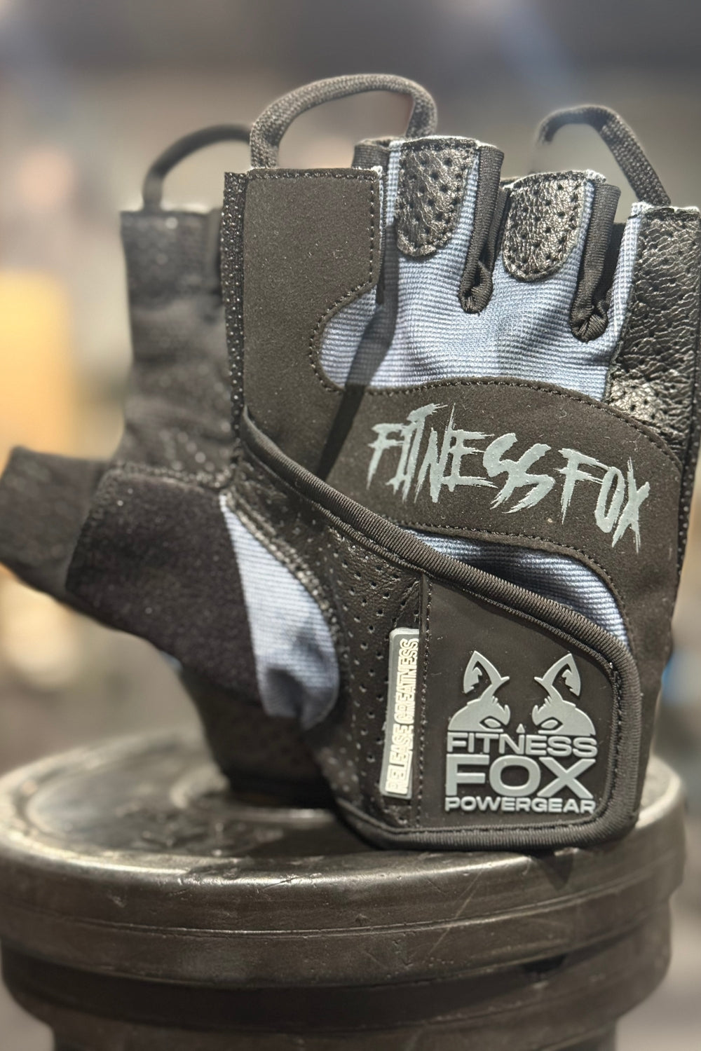 FitnessFox Premium Leather Fitness Gloves – Non-Slip Foam Padded Grip