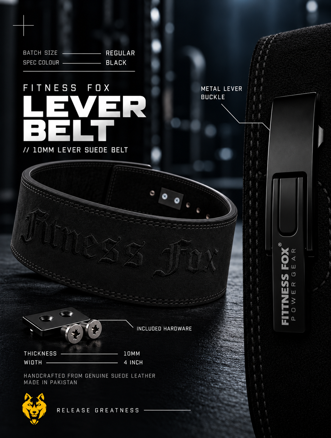 The new 10mmsuede lever belt.