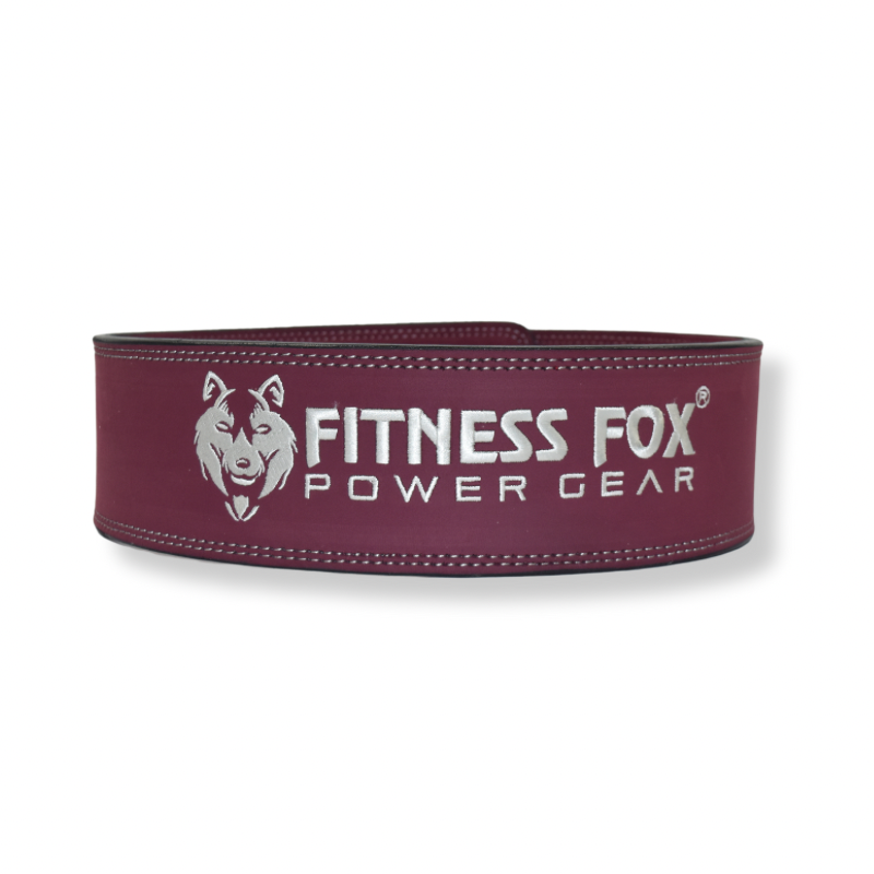 FITNESSFOX 10mm Suede Leather Lever Belt ( Burgundy)