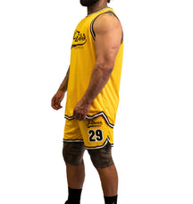 Mesh Basketball Muscle Tank top -Yellow