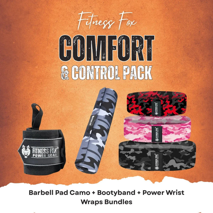 Barbell Pad Camo + Bootyband + Power Wrist Wraps Bundles