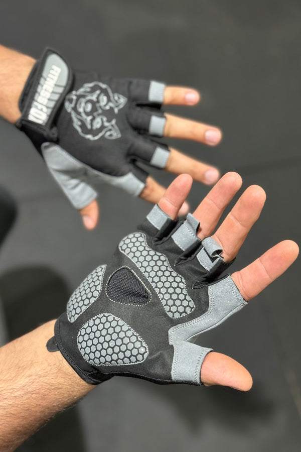 FitnessFox Premium Non-Slip Training Gloves | Artificial Leather with Rubber Padded Palm