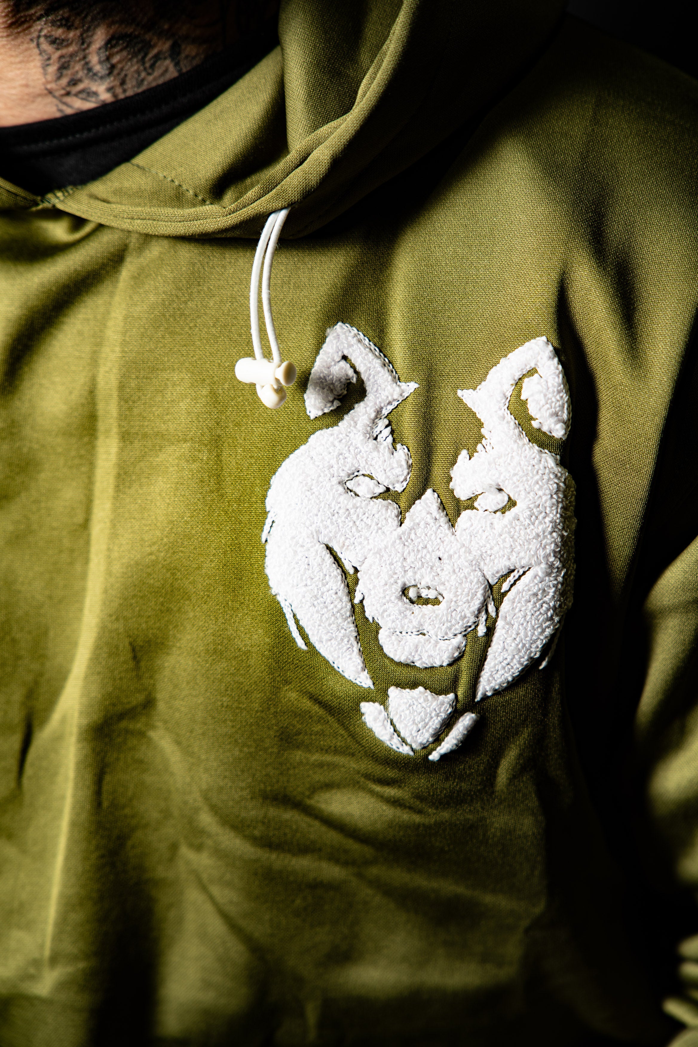 Fitnessfox Hoodie with Chenille Embroidered ( Olive Green)