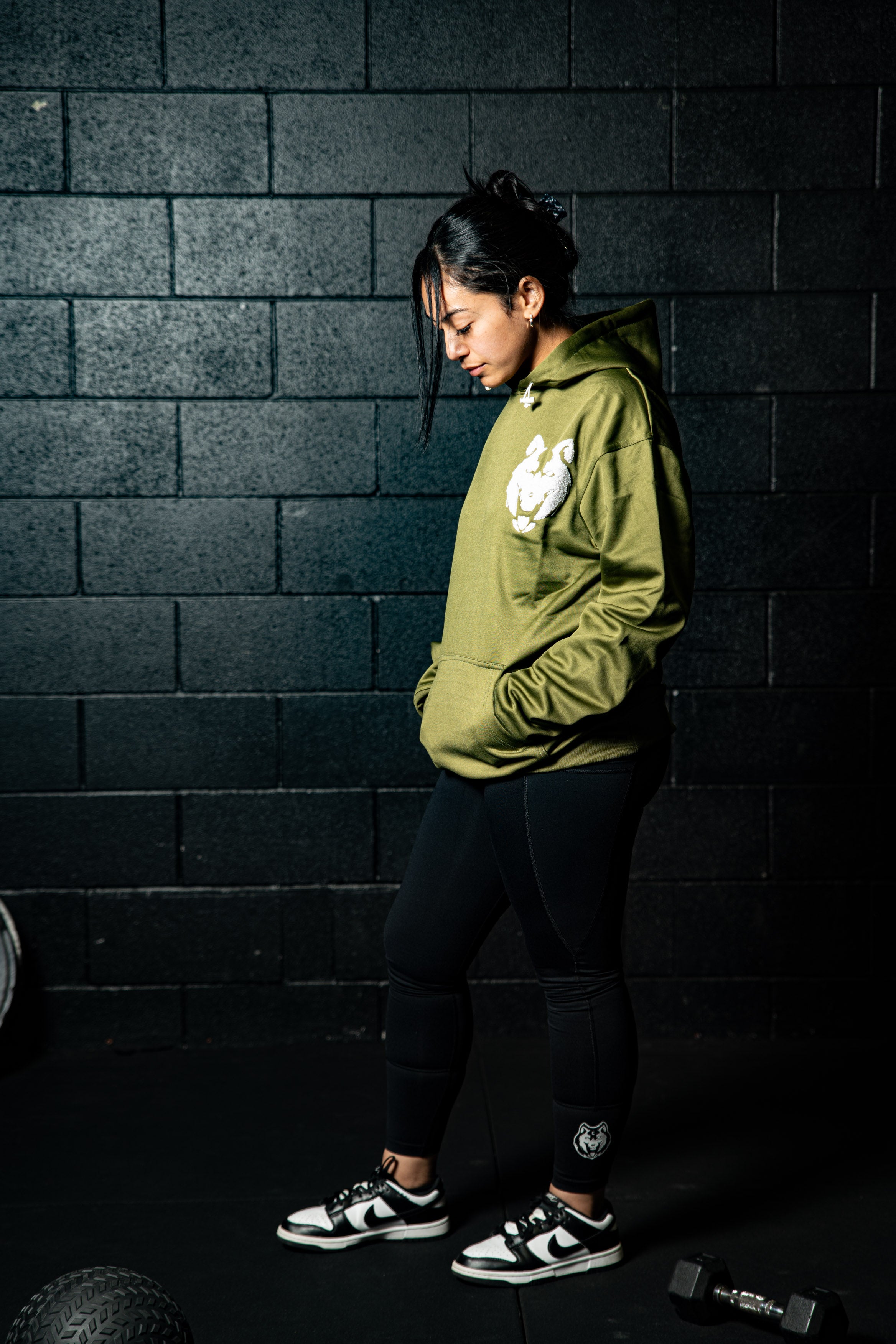 Fitnessfox Hoodie with Chenille Embroidered ( Olive Green)