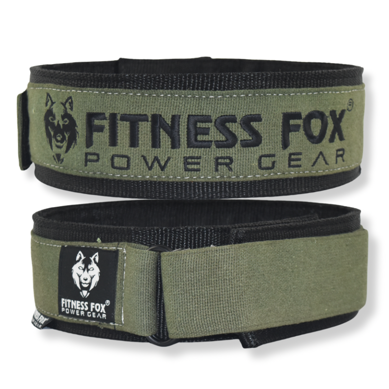 FITNESSFOX 10mm TRIPLE PLY Nylon Neopreen Belt For Powerlifting/Bodybuilding/Crossfit. ( Triple Layer )( olive black)