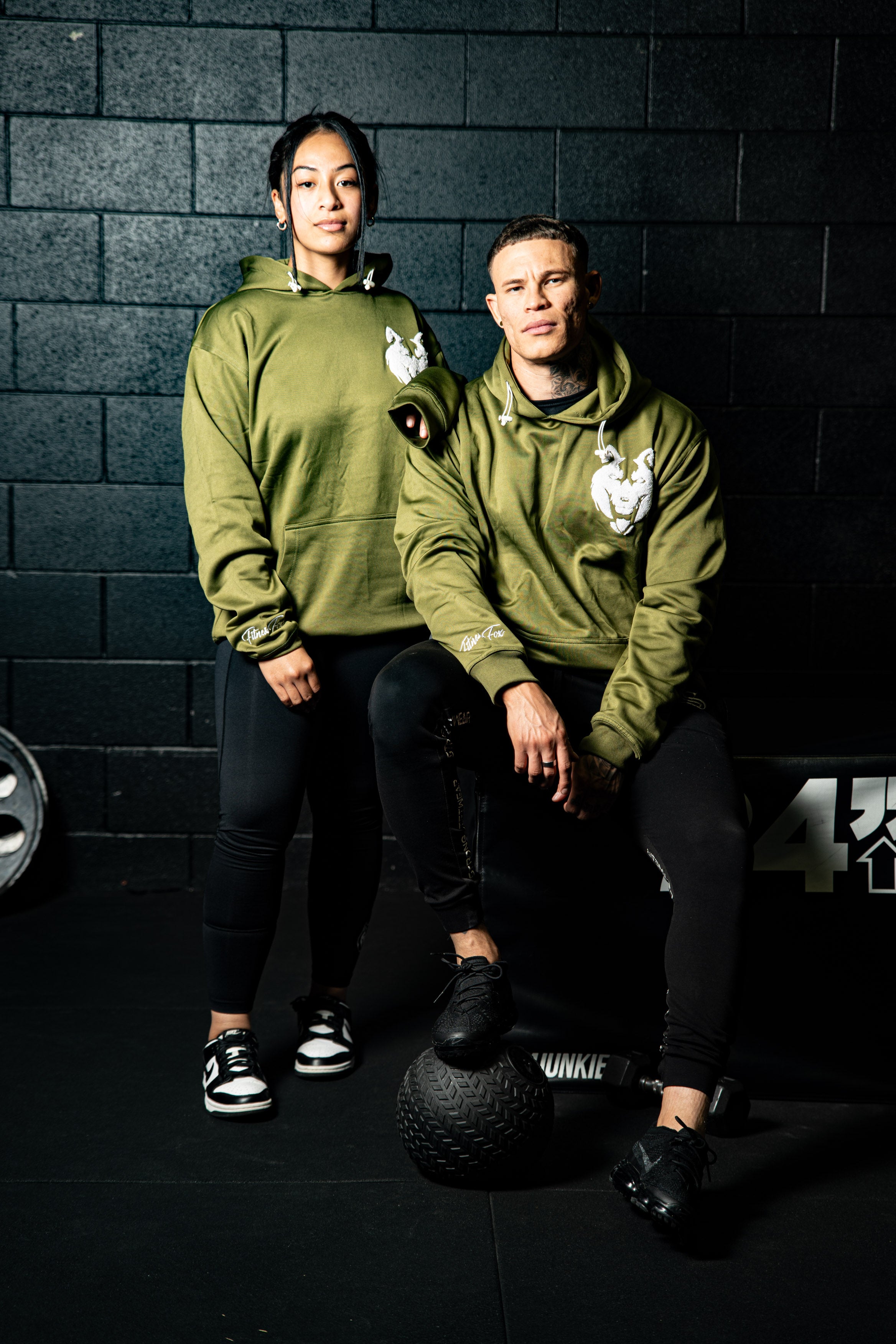 Fitnessfox Hoodie with Chenille Embroidered ( Olive Green)