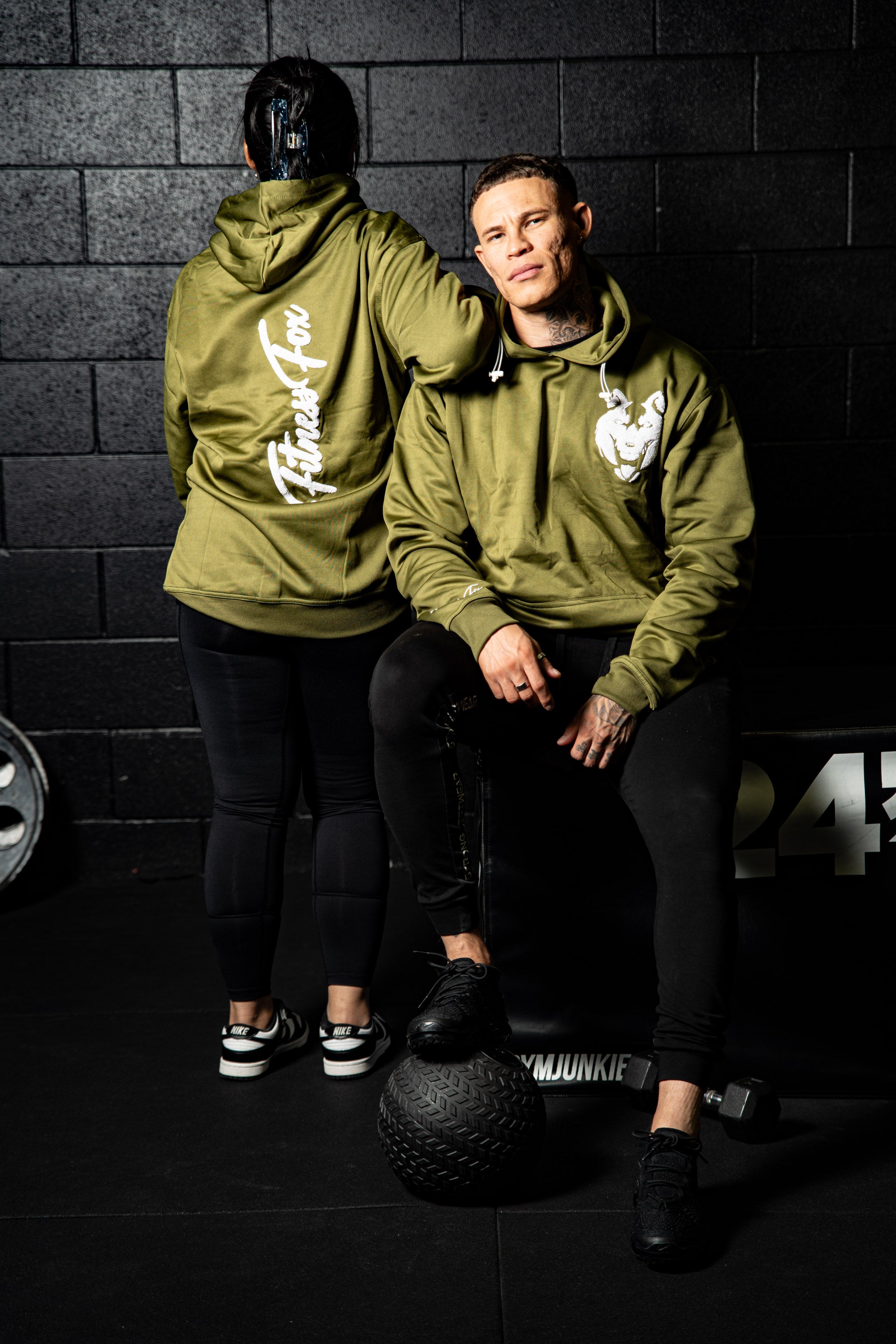 Fitnessfox Hoodie with Chenille Embroidered ( Olive Green)