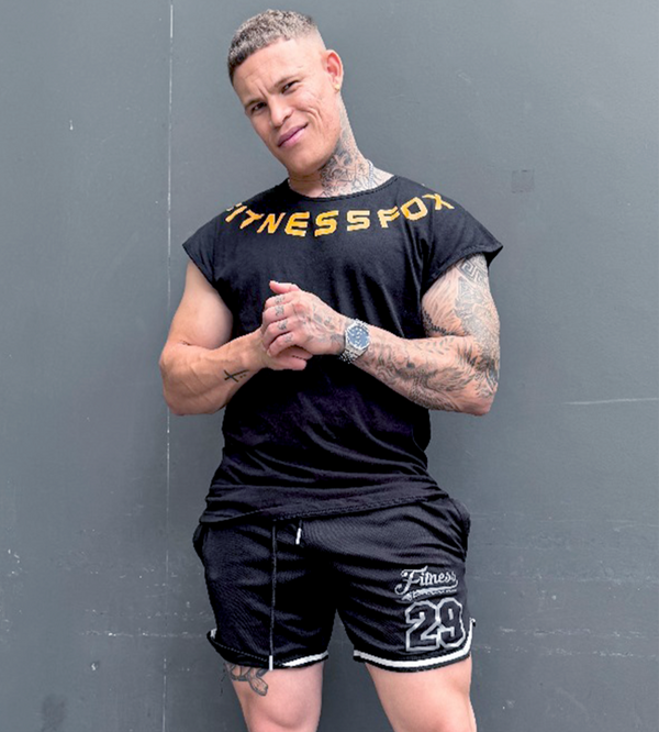 Cotton Oversize Muscle TankTop (Black- Yellow)