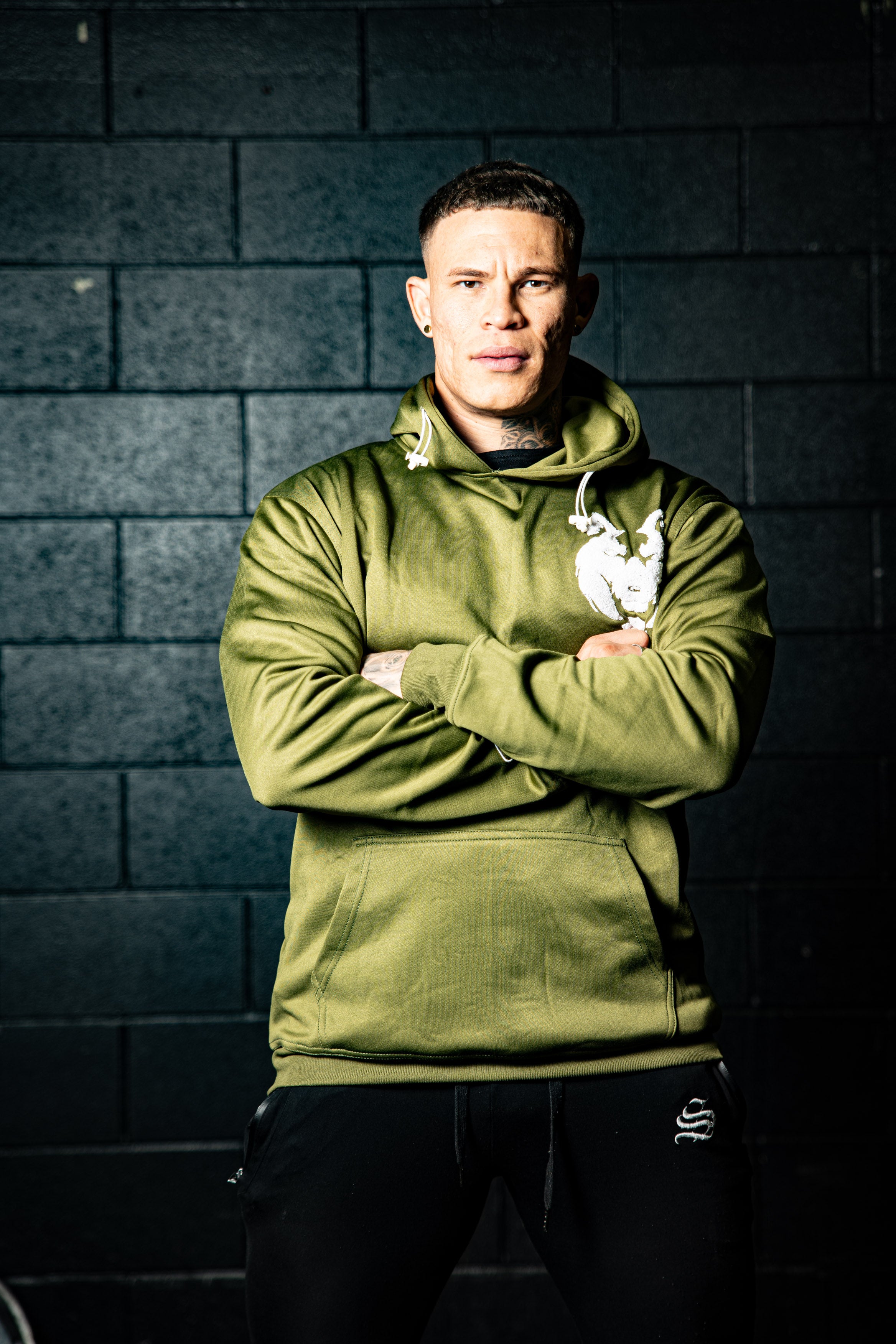 Fitnessfox Hoodie with Chenille Embroidered ( Olive Green)