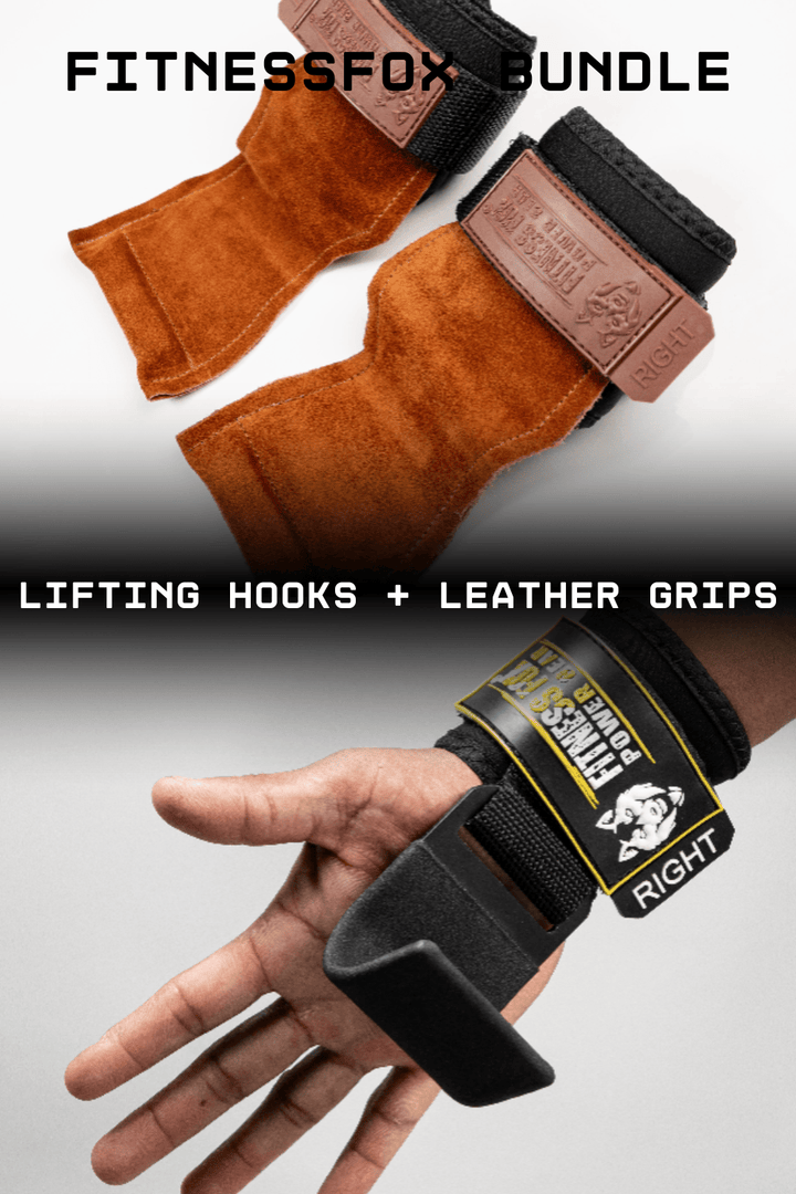 Heavy Lifting Hooks + Leather Grips Bundle