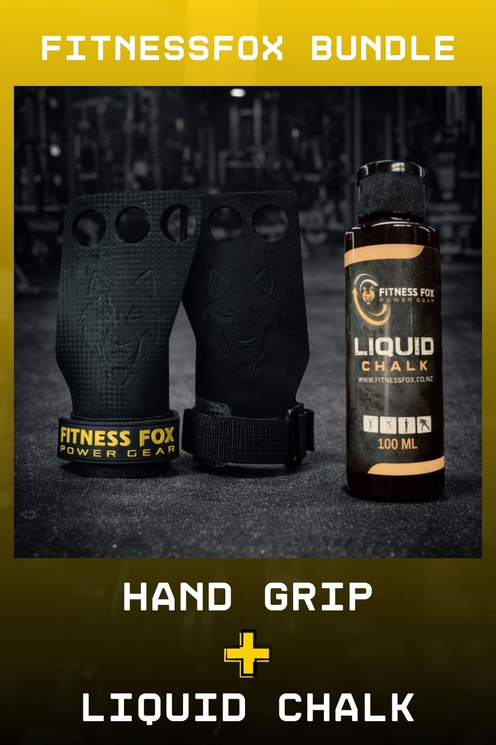 GYM Hand Grips + Liquid Chalk Bundle