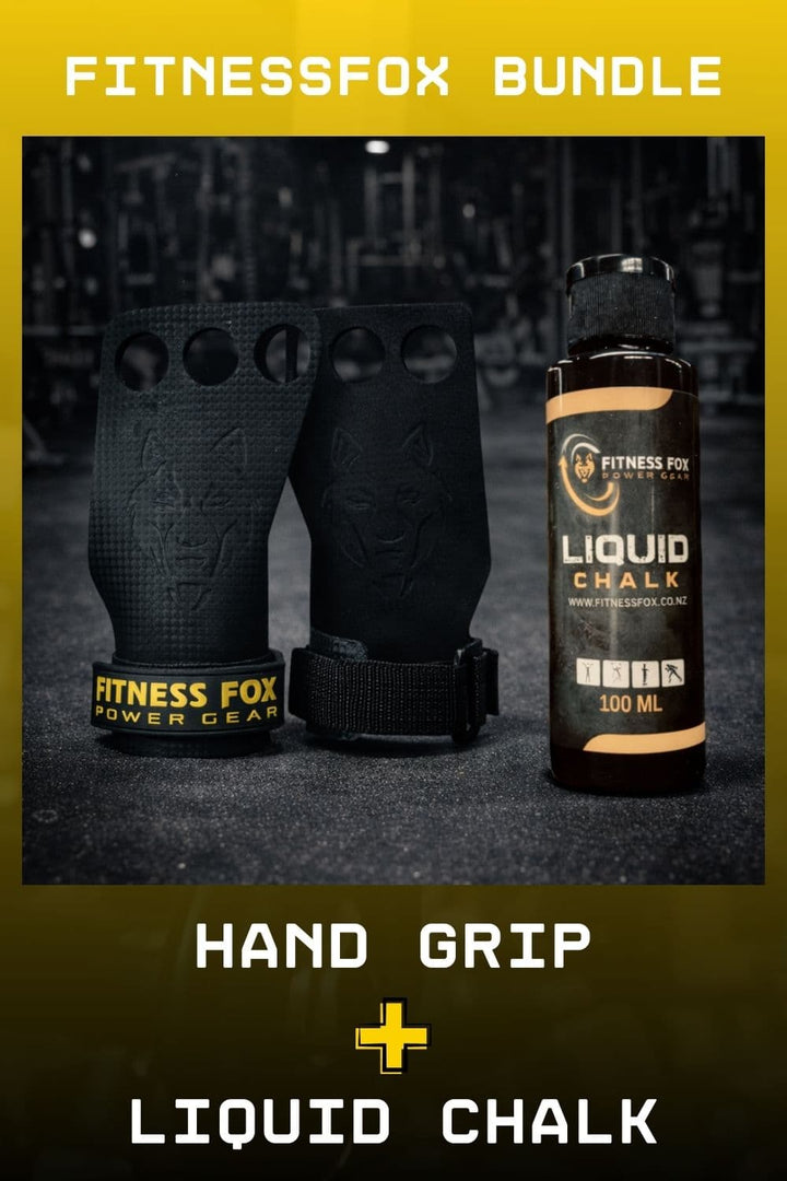 GYM Hand Grips + Liquid Chalk Bundle