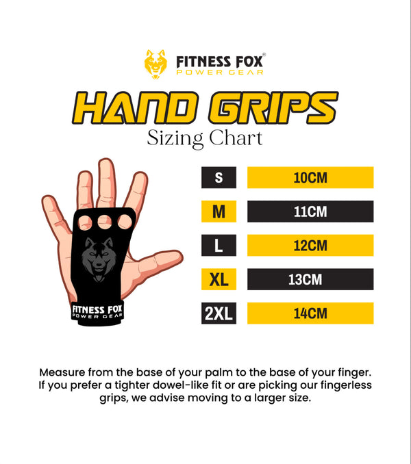 FITNESSFOX Carbon Comp 3-Hole Gym Hand Grips (Yellow-Black)( Clearance) ( Glue Fault)
