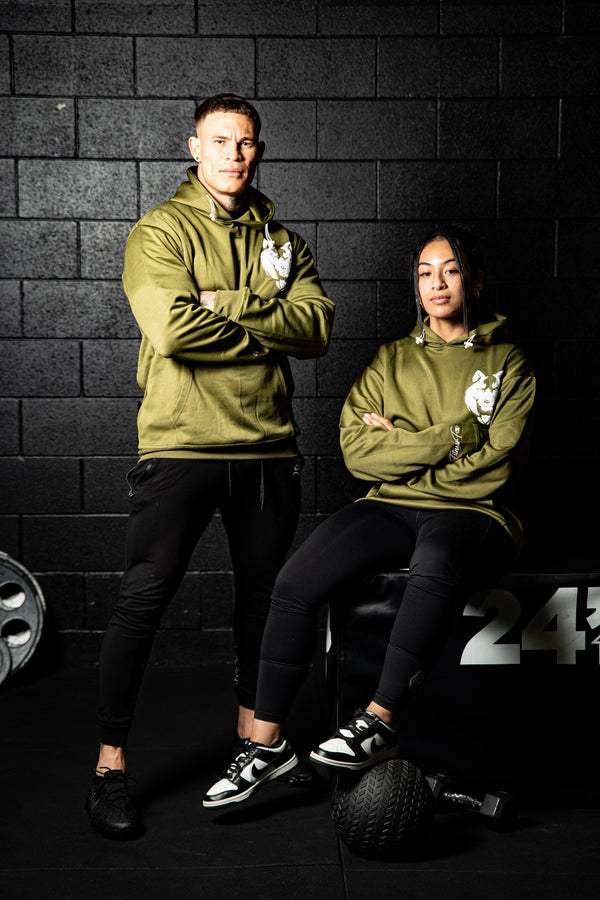 Fitnessfox Hoodie with Chenille Embroidered ( Olive Green)