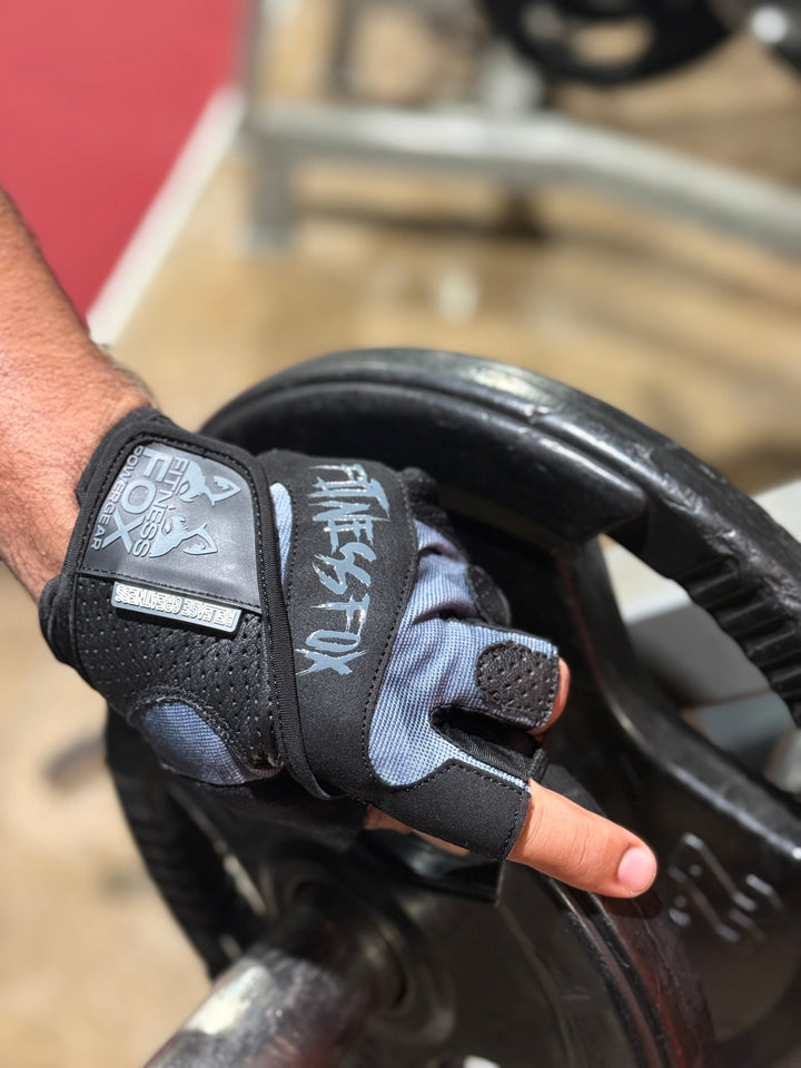 FitnessFox Premium Leather Fitness Gloves – Non-Slip Foam Padded Grip