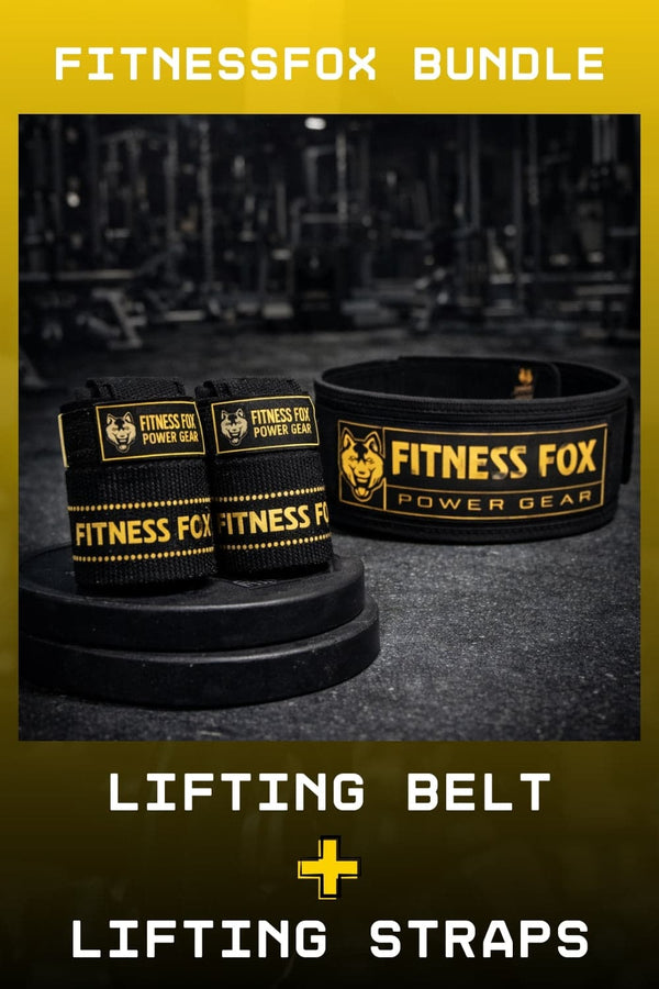 Cream nylon belt + Black/Yellow lifting strap