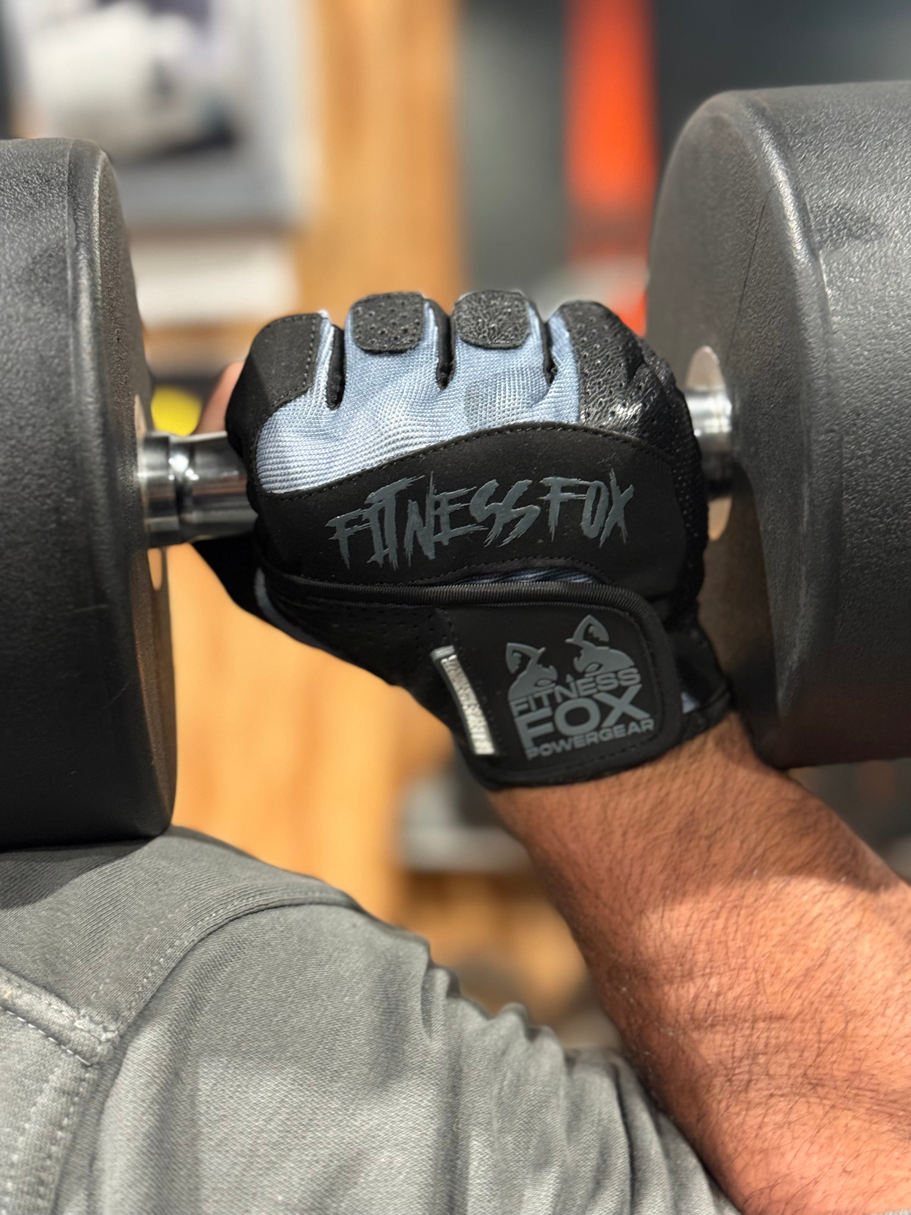 FitnessFox Premium Leather Fitness Gloves – Non-Slip Foam Padded Grip