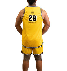 Mesh Basketball Muscle Tank top -Yellow